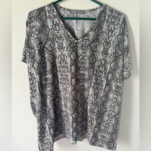Grey Snakeskin Flowy Top
